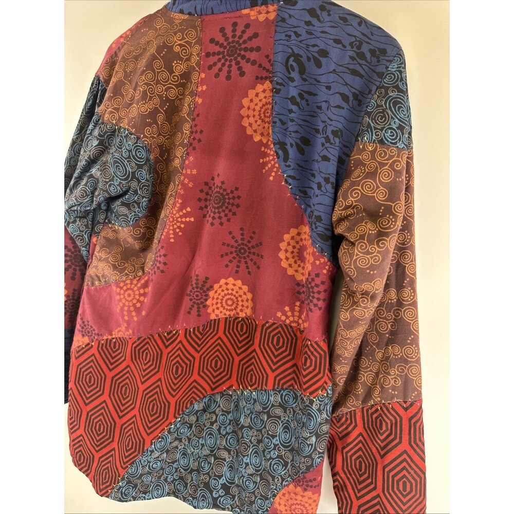 Cotton Patchwork Full Zip Jacket Collared Fleece … - image 10